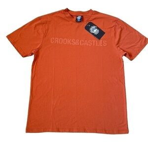 NWT Crooks & Castles Logo Tee in Burnt Orange